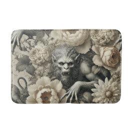 Alfombrilla De Baño Esplendor Lycantrópico - Floral de Werewolf gótico