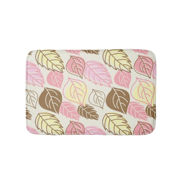 Alfombrilla De Baño Esplendor Otoño: Patrón de hojas sin foco (Anverso)