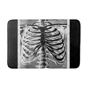 Alfombrilla De Baño Esqueleto Antiguo Huesos Torso Cuerpo Halloween