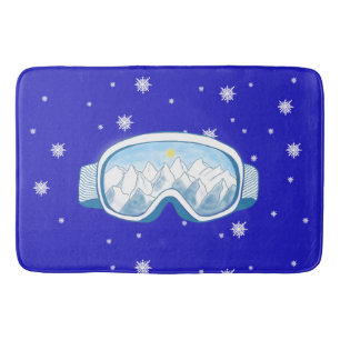 Alfombrilla De Baño Esquiar Goggles, danza de copas de nieve