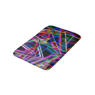 Alfombrilla De Baño Esquinas cuadradas y puntos de color neón