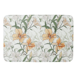 Alfombrilla De Baño Está escrito en las hojas, Naranja Lilies