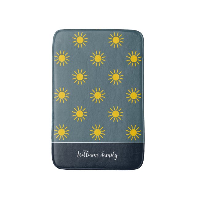 Alfombrilla De Baño Estacionamiento de Bath Bath Slate Blue Sunburst (Frente vertical)
