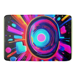 Alfombrilla De Baño Estallido de neón: Energía abstracta