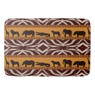 Alfombrilla De Baño Estampa Animal Patrón Cebra Africana Tribal Modern