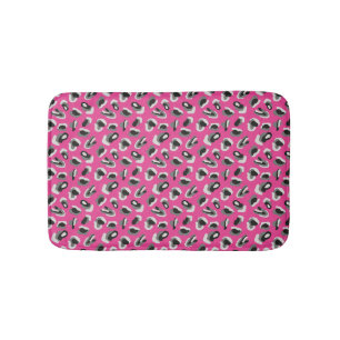 Alfombrilla De Baño Estampado Animal de Leopardo Rosa Brillante