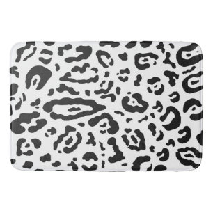 Alfombrilla De Baño Estampado Animal Leopardo Guepardo Blanco y Negro