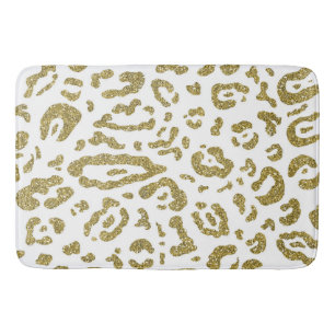 Alfombrilla De Baño Estampado de Animal Leopardo Guepardo Blanco Brill
