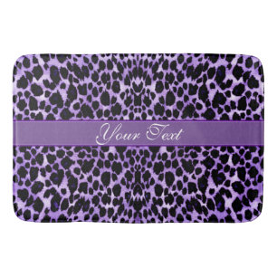 Alfombrilla De Baño Estampado de animales púrpura del leopardo