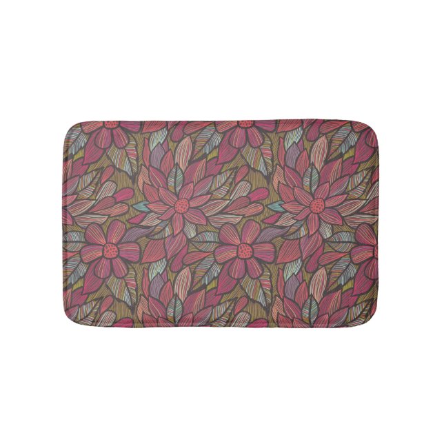 Alfombrilla De Baño Estampado de flores 4 (Anverso)