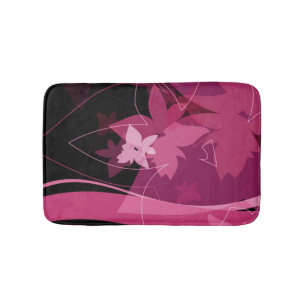 Alfombrilla De Baño Estampado de flores magenta