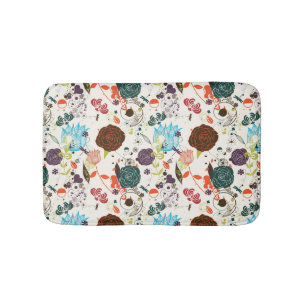 Alfombrilla De Baño Estampado de flores retro 2