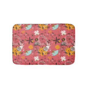 Alfombrilla De Baño Estampado de flores retro 4