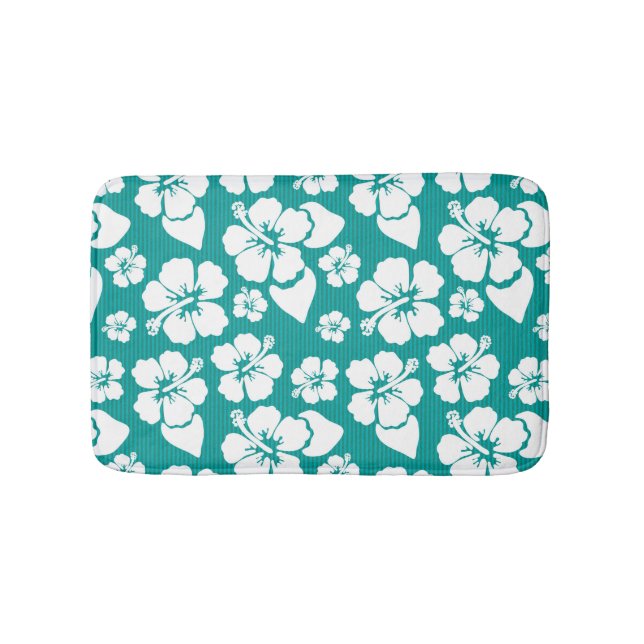 Alfombrilla De Baño Estampado de plores hawaiano del hibisco (Anverso)