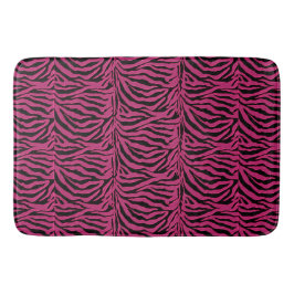 Alfombrilla De Baño Estampado de zebra rosado y negro