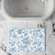 Estampado floral azul Toile-de-jouy Chinoiseries