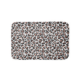 Alfombrilla De Baño Estampado leopardo negro rosa dorado trendy 
