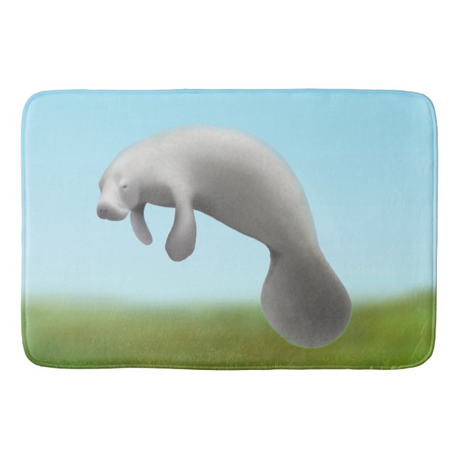 Alfombrilla De Baño Estera de baño amistosa del Manatee de la Florida (Anverso)