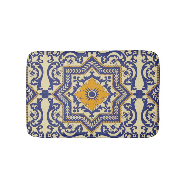 Alfombrilla De Baño Estera de baño anaranjada azul del estilo de (Anverso)