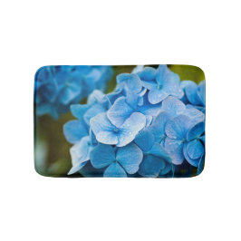 Alfombrilla De Baño Estera de baño azul de la flor del Hydrangea