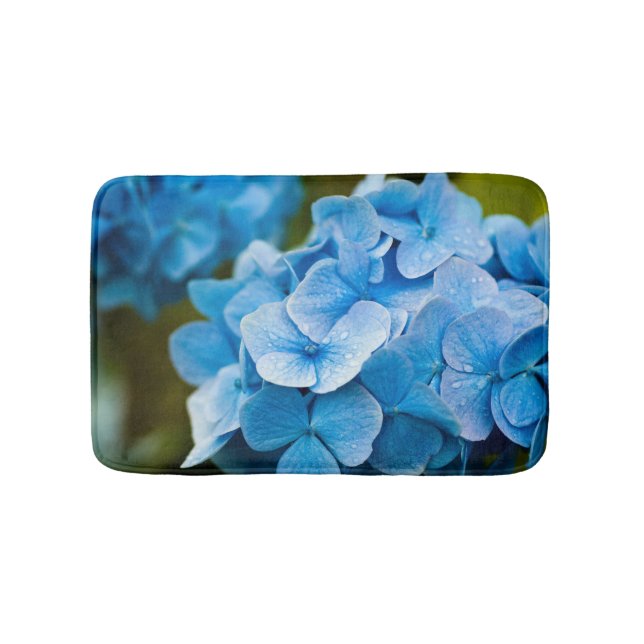 Alfombrilla De Baño Estera de baño azul de la flor del Hydrangea (Anverso)