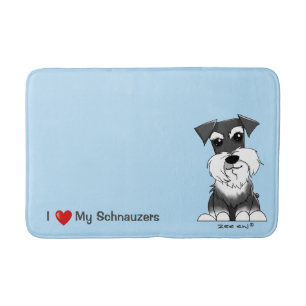 Alfombrilla De Baño Estera de baño azul del Schnauzer