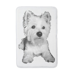 Alfombrilla De Baño Estera de baño blanca del terrier blanco de la
