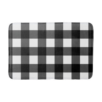 Alfombrilla De Baño Estera de baño blanco y negro del control del
