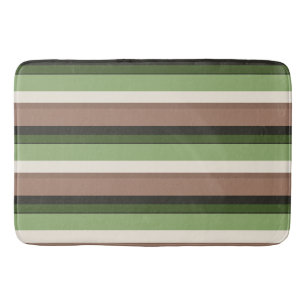 Alfombrilla De Baño Estera de baño de la raya del verde y de Brown