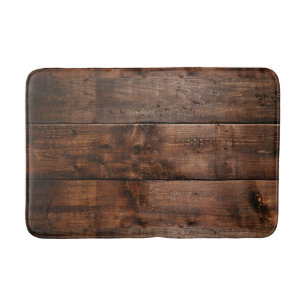 Alfombrilla De Baño Estera de baño de madera oscura rústica
