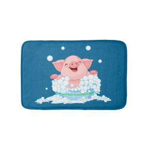 Alfombrilla De Baño Estera de baño del cerdo del tiempo del baño