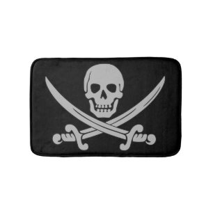 Alfombrilla De Baño Estera de baño del cráneo y del pirata de las