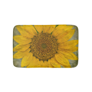 Alfombrilla De Baño Estera de baño del girasol del vintage