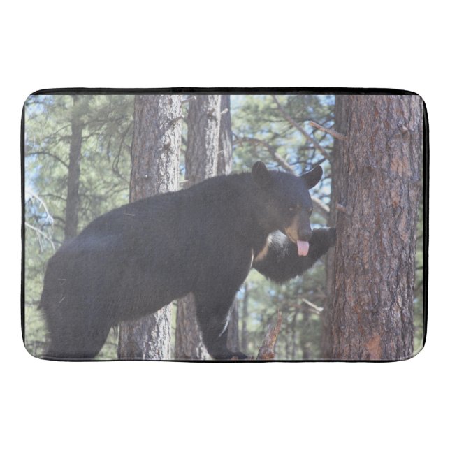 Alfombrilla De Baño Estera de baño del oso negro (Anverso)
