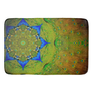 Alfombrilla De Baño Estera de baño del pavo real del caleidoscopio
