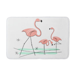 Alfombrilla De Baño Estera de baño del trío 2 de los flamencos