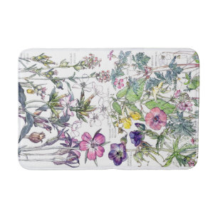 Alfombrilla De Baño Estera de baño dulce botánica de la flor del