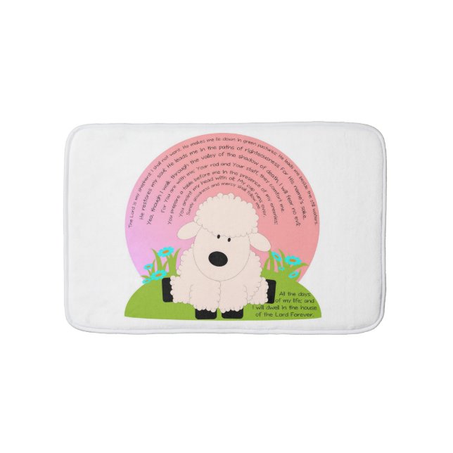 Alfombrilla De Baño Estera de baño entera del salmo 23 (Anverso)