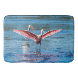Alfombrilla De Baño Estera de baño grande del Spoonbill rosado