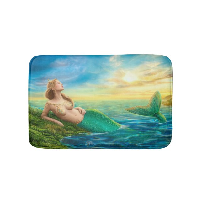 Alfombrilla De Baño Estera de baño hermosa de la sirena de la fantasía (Anverso)