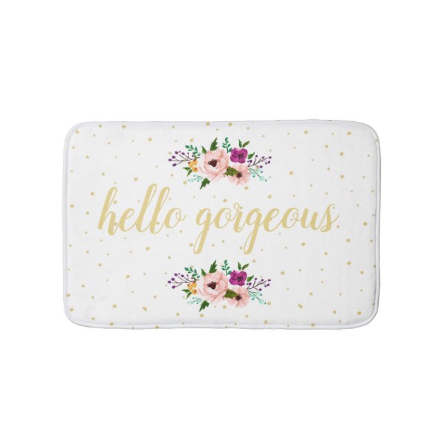 Alfombrilla De Baño Estera de baño - hola floral magnífico (Anverso)