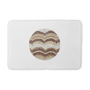 Alfombrilla De Baño Estera de baño media del mosaico beige redondo