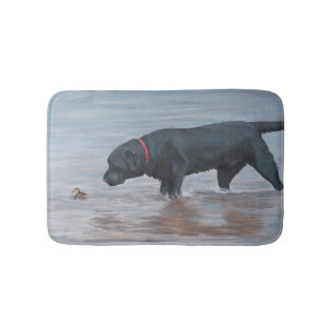 Alfombrilla De Baño Estera de baño negra del arte del perro del anad
