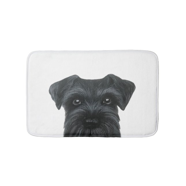 Alfombrilla De Baño Estera de baño negra del Schnauzer, diseño (Anverso)