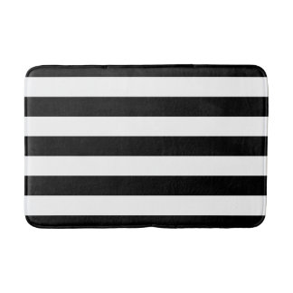 Alfombrilla De Baño Estera de baño rayada blanco y negro