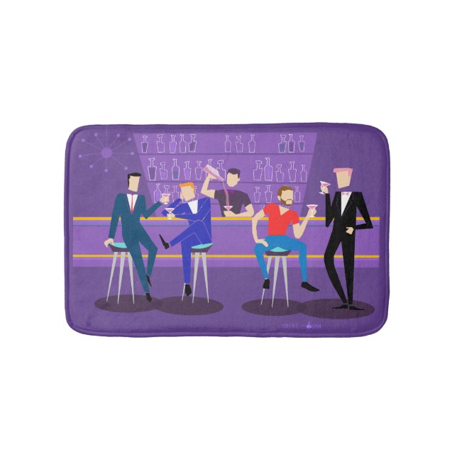 Alfombrilla De Baño Estera de baño retra del bar gay (Anverso)