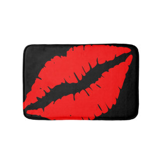Alfombrilla De Baño Estera de baño roja de los labios