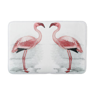 Alfombrilla De Baño Estera de baño rosada de los flamencos del PARQUE