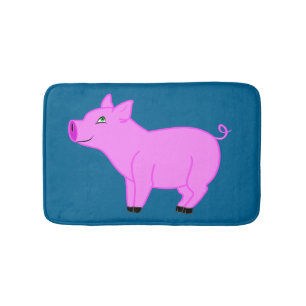 Alfombrilla De Baño Estera de baño rosada del cerdo