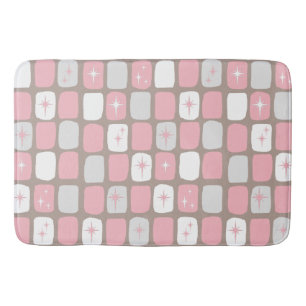 Alfombrilla De Baño Estera de baño rosada retra de Starbursts